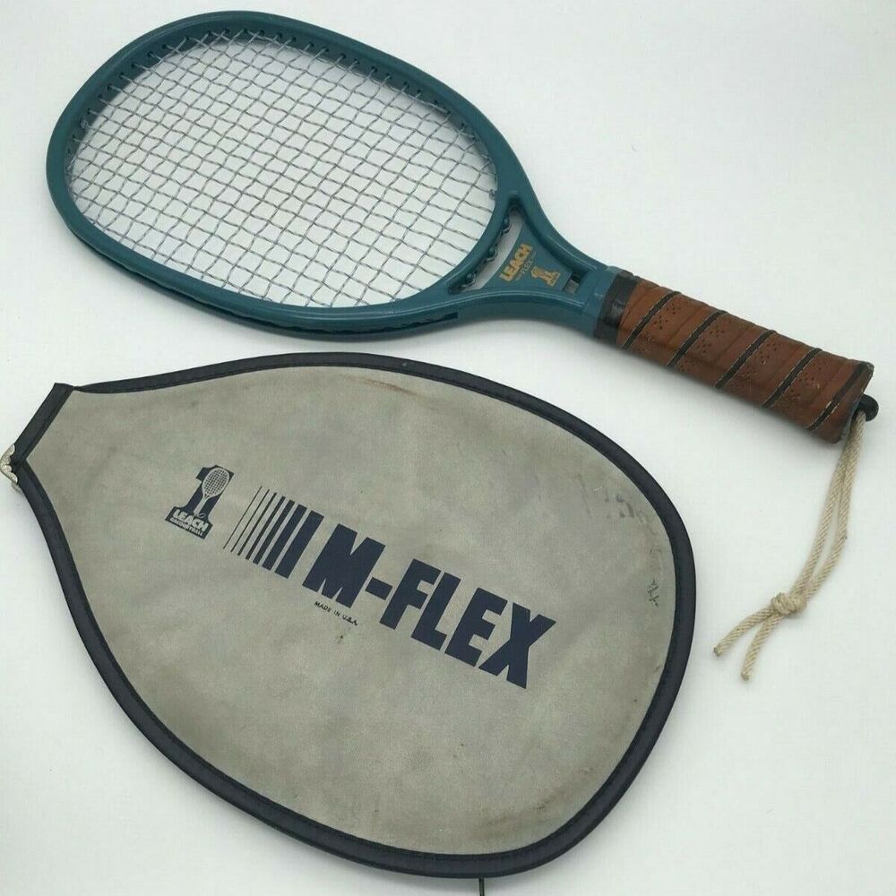 Vintage  Leach Blue Flex Racquetball Racquet & Zippered Cover - NICE